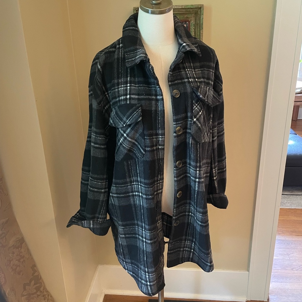 Plaid Black & Charcoal Shacket